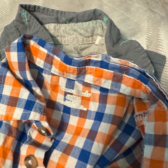 Bundle!! Kids (3) Plaid/ Checkered Short Sleeve Button Downs. Size 4-5 - Picture 10 of 10